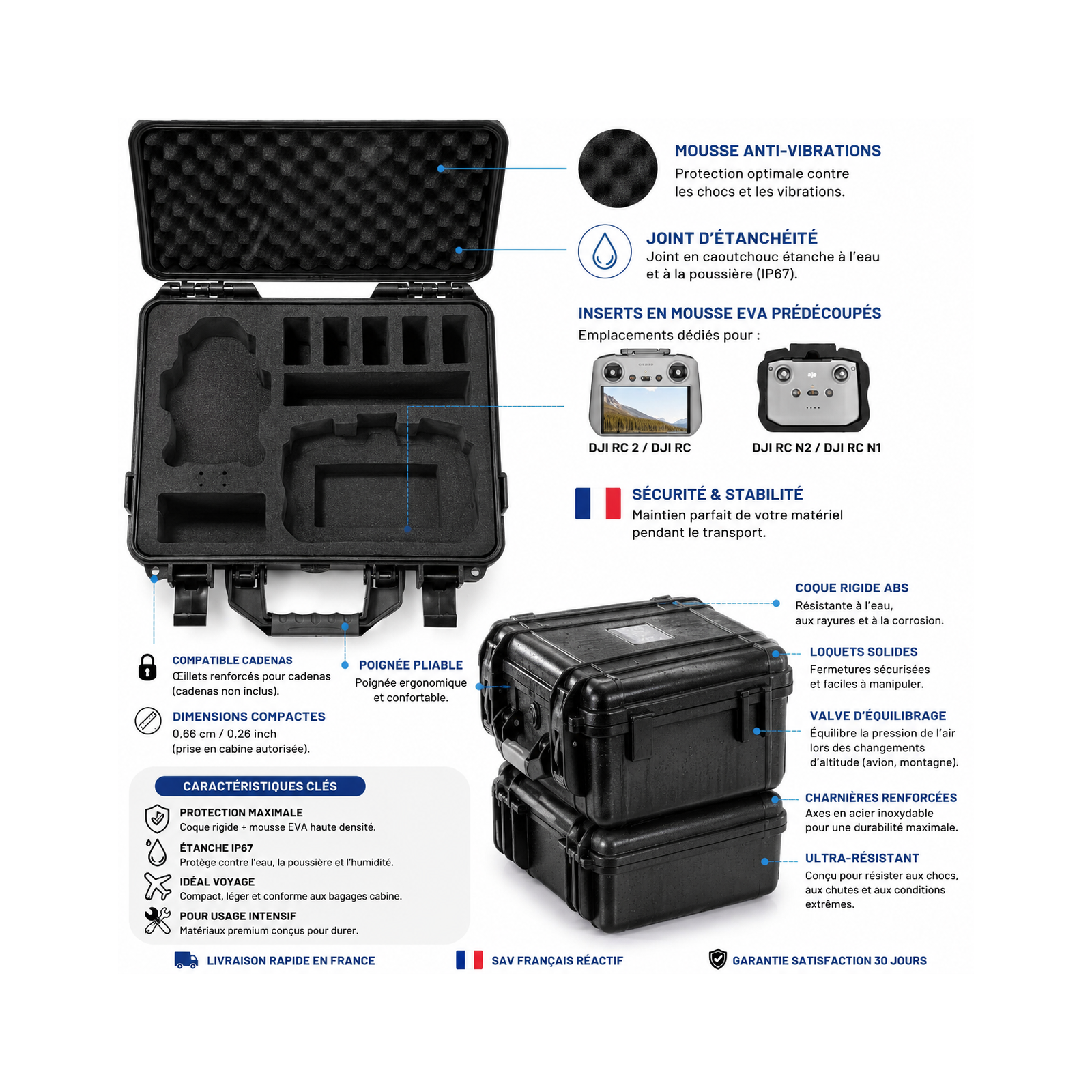 LEKUFEE – Flycase rigide étanche pour DJI Mini 3 / Mini 3 Pro – Image 3